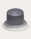 Eugenia Kim Ruby Gradient Asymmetric Bucket Hat In Gray/silver