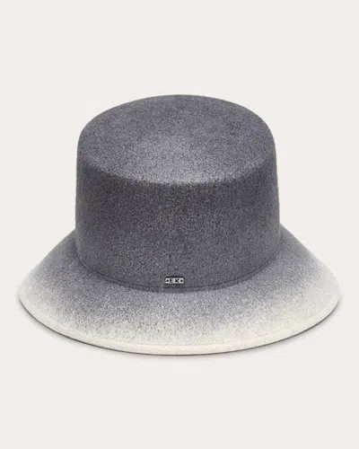 Eugenia Kim Ruby Gradient Asymmetric Bucket Hat In Gray/silver
