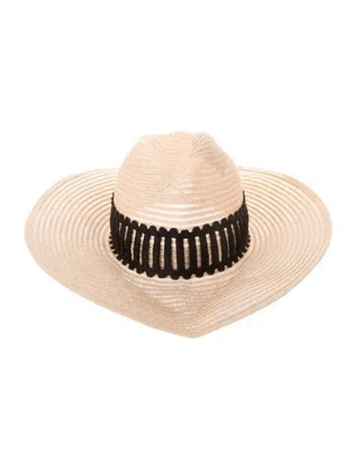 Pre-owned Eugenia Kim Women's Straw Sun Hat In Neutral
