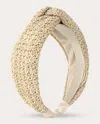 Eugenia Kim Trish Knotted Metallic Woven Headband In Cream/silver