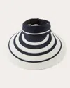 Eugenia Kim Trixie Wide Brim Packable Visor In Navy/ivory