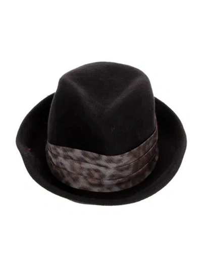 Pre-owned Eugenia Kim Womens' Felt Fedora Hat In Brown