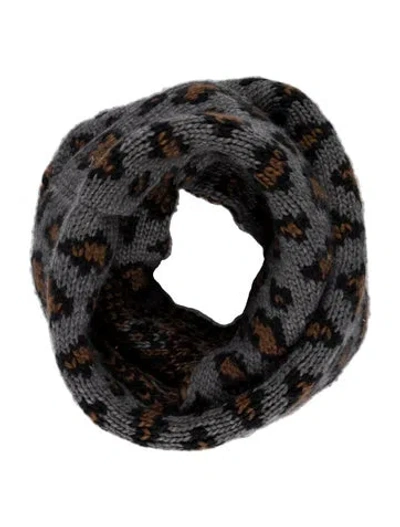 Pre-owned Eugenia Kim Wool Animal Print Scarf W/ Tags In Gray