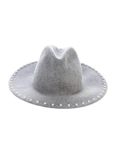 Pre-owned Eugenia Kim Wool Beaded Hat In Grey
