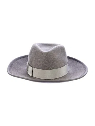 Pre-owned Eugenia Kim Wool Bow Hat In Grey