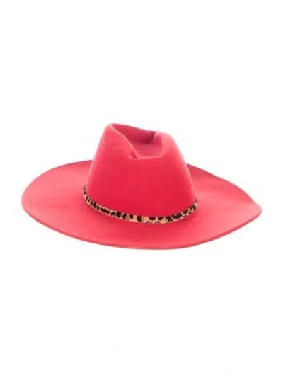 Pre-owned Eugenia Kim Wool Brim Hat In Red