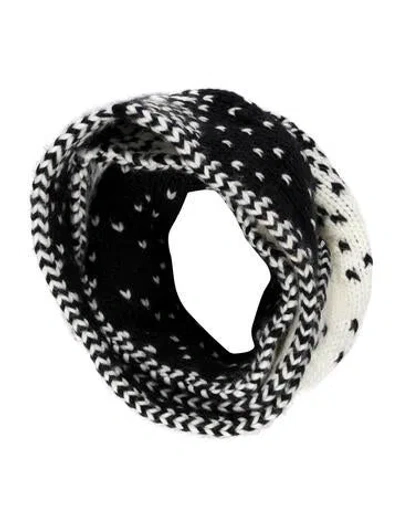 Pre-owned Eugenia Kim Wool Colorblock Pattern Infinity Scarf W/ Tags In Black