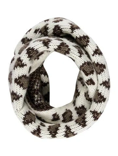 Pre-owned Eugenia Kim Wool Colorblock Pattern Infinity Scarf W/ Tags In White