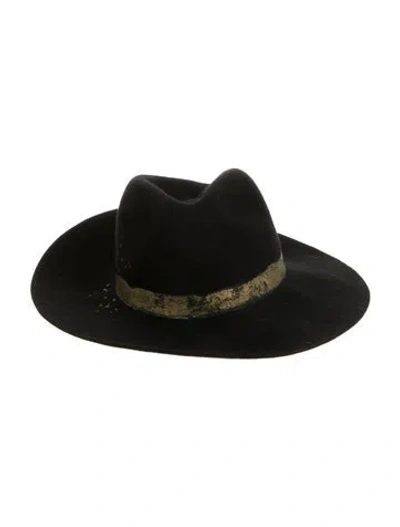 Pre-owned Eugenia Kim Wool Fedora Hat In Black