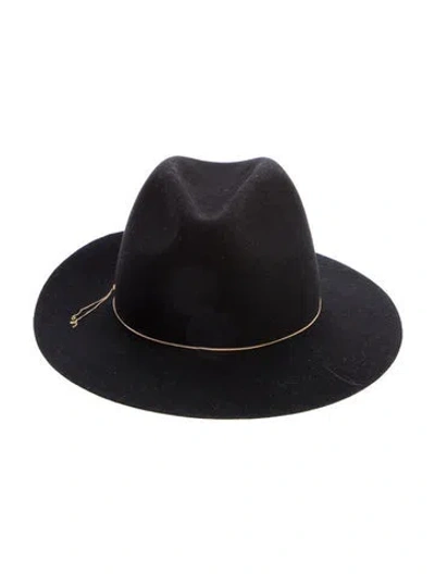 Pre-owned Eugenia Kim Wool Fedora Hat In Black