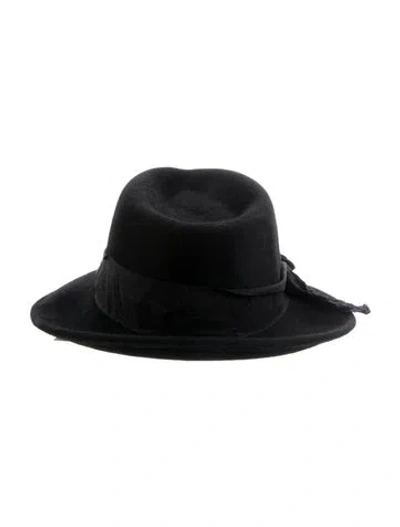 Pre-owned Eugenia Kim Wool Fedora Hat In Black