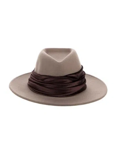 Pre-owned Eugenia Kim Wool Fedora Hat In Neutral