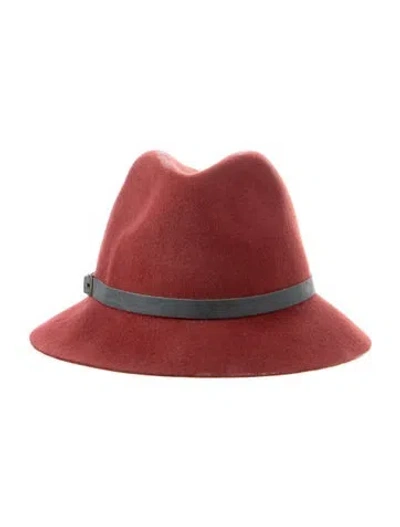 Pre-owned Eugenia Kim Wool Fedora Hat In Red