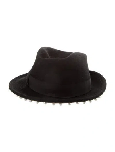 Pre-owned Eugenia Kim Wool Fedora Hat W/tags In Black