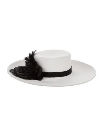 Pre-owned Eugenia Kim Wool Fedora Hat W/tags In White