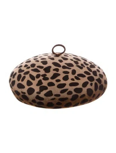 Pre-owned Eugenia Kim Wool Felt Beret W/tags In Brown