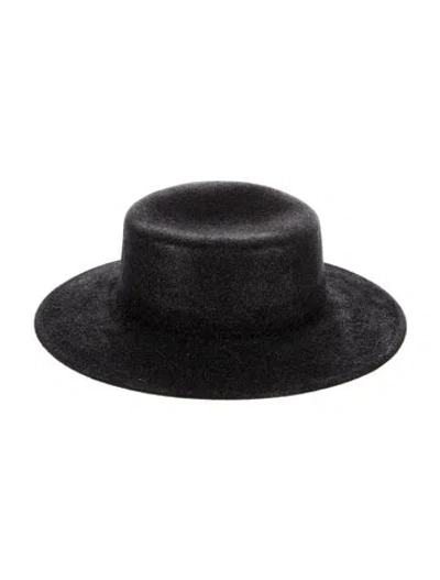 Pre-owned Eugenia Kim Wool Glitter Accent Hat In Black