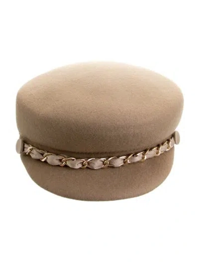 Pre-owned Eugenia Kim Wool Newsboy Hat In Neutrals