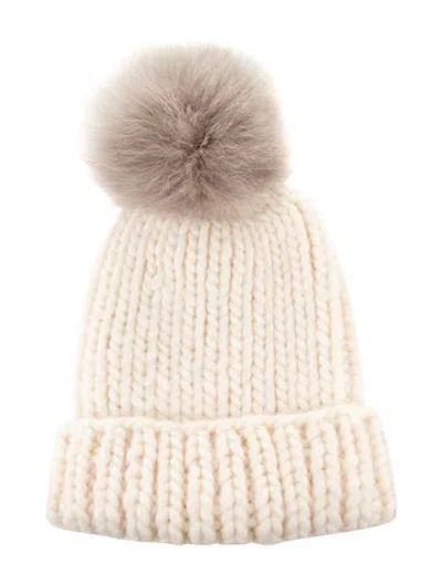 Pre-owned Eugenia Kim Wool Pom Pom Beanie In Neutral