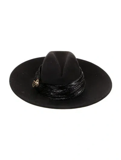 Pre-owned Eugenia Kim Wool Wide Brim Fedora In Black