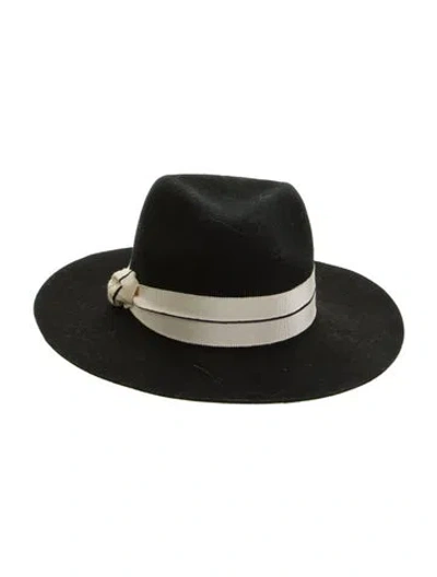 Pre-owned Eugenia Kim Wool Wide Brim Fedora In Black