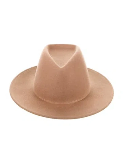Pre-owned Eugenia Kim Wool Wide Brim Fedora In Neutral
