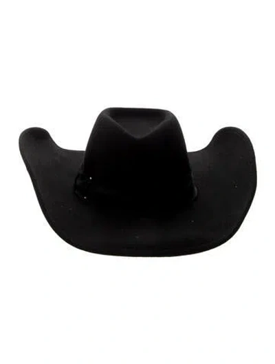 Pre-owned Eugenia Kim Wool Wide Brim Sun Hat In Black