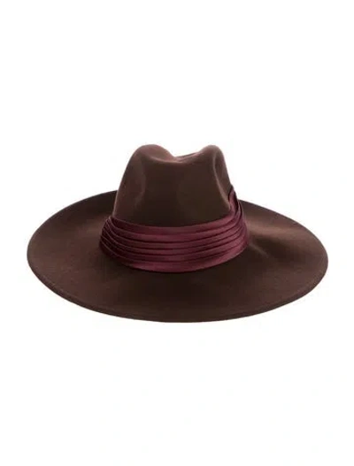 Pre-owned Eugenia Kim Wool Wide Brim Sun Hat In Brown
