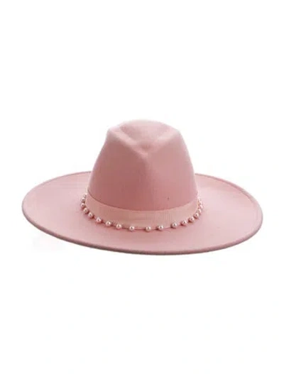 Pre-owned Eugenia Kim Wool Wide Brim Sun Hat W/tags In Pink