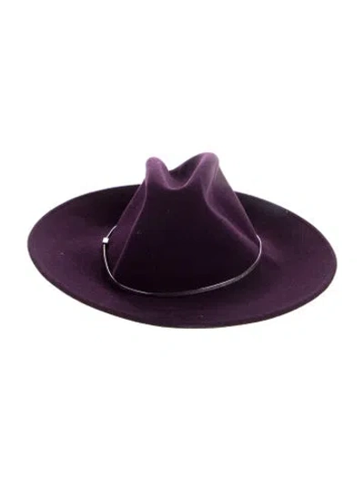 Pre-owned Eugenia Kim Wool-blend Fedora In Purple
