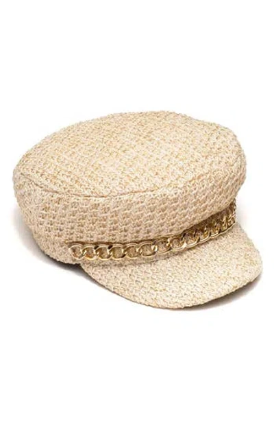 Eugenia Kim Woven Marine Cap In Cream/ Gold
