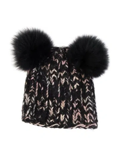 Pre-owned Eugenia Kim Woven Pattern Beanie In Black