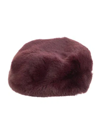 Pre-owned Eugenia Kim W/tags Fur Beret  W/tags In Burgundy