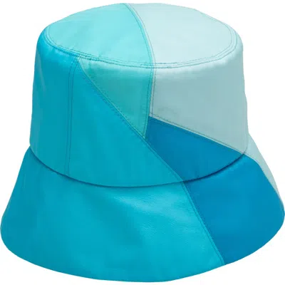 Eugenia Kim Yuki Colorblock Bucket Hat In Aqua/blue