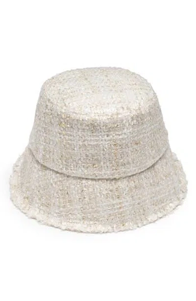 Eugenia Kim Yuki Sequined Tweed Bucket Hat In Ivory/gold