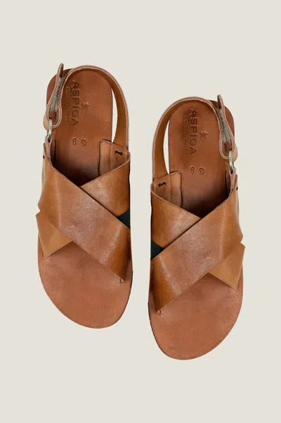 Eunice Aspiga Crossover Soft Sole Sandal In Brown