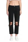 Eunina Frankie Mid-rise Girlfriend Jeans In Nightcap In Black