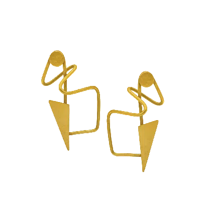 Eunoé Women's Gold Arrow Dance Earrings