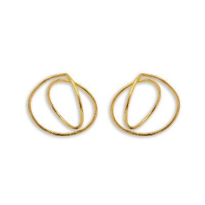Eunoé Women's Gold Halo Hoops Earrings