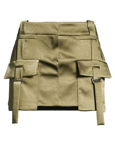 Eureka By Babylon Woman Mini Skirt Military Green Size 8 Polyamide