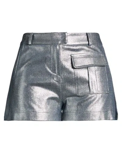 Eureka By Babylon Woman Shorts & Bermuda Shorts Silver Size 10 Viscose, Acetate In Metallic