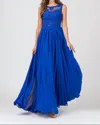EUREKA LAUREN LACE CHIFFON PROM DRESS IN ROYAL BLUE