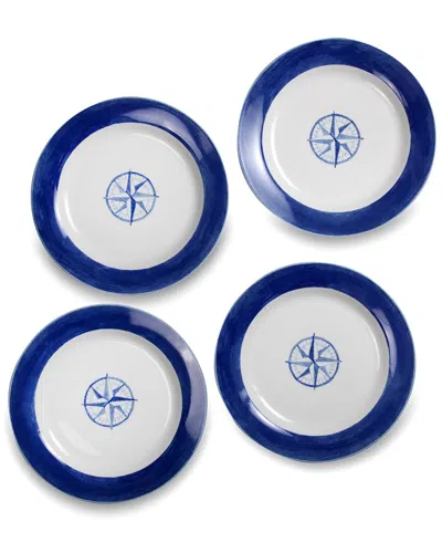 Euro Ceramica Ahoy 4pc Assorted Dinner Plate Set In Blue