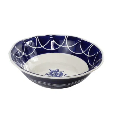 Euro Ceramica Blue Garden 12 Serving Bowl