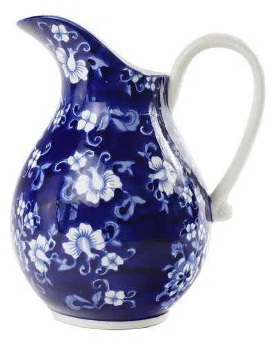 Euro Ceramica Blue Garden Pitcher