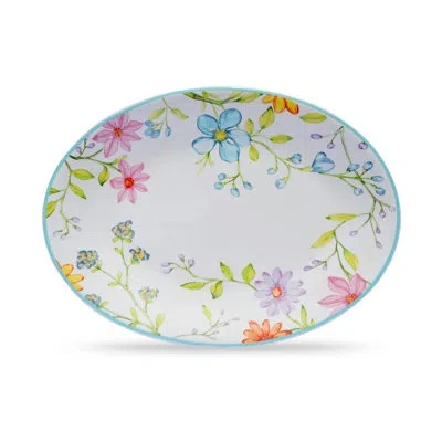 Euro Ceramica Charlotte 15.75-inch Oval Platter In White