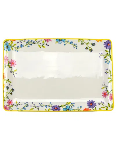 Euro Ceramica Charlotte 16.5in Rectangular Serving Platter In Multi