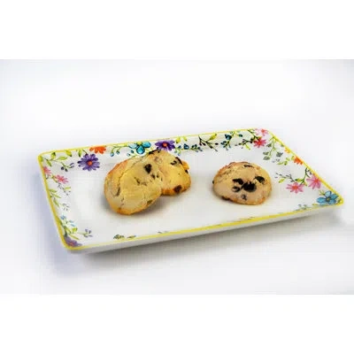 Euro Ceramica Charlotte 16.5-inch Rectangular Serving Platter In White