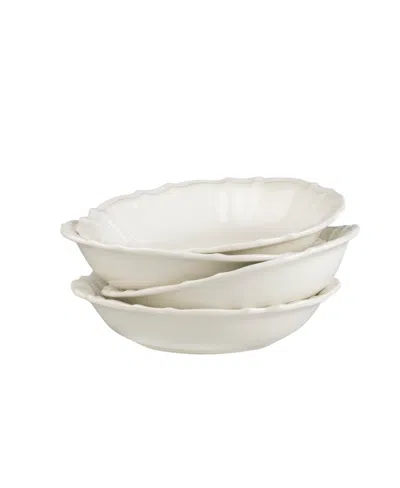 Euro Ceramica Chloe All-purpose Bowls, Set Of 4 In White
