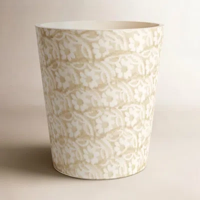 Euro Ceramica Chloe Floral Accent Planter In Beige In White;beige